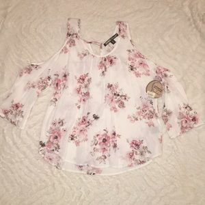 Floral Cold Shoulder Top